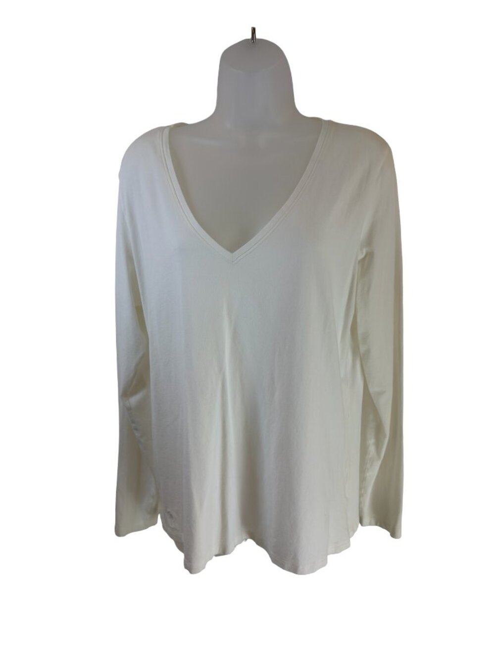 Lilly Pulitzer White Long Sleeve V Neck Tee Size XL